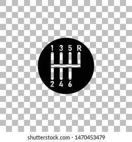 Gear shifter. Black flat icon on a transparent background. Pictogram for your project