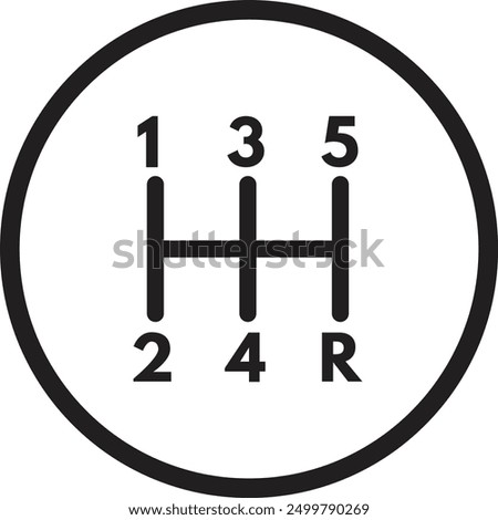 Gear shifter icon isolated on white background . Gearbox icon vector