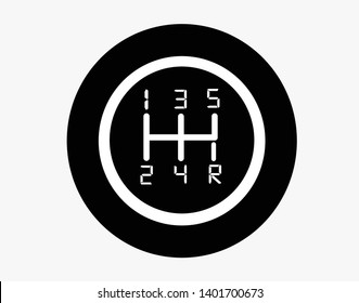 Gear shifter icon, manual transmission vector illustration.