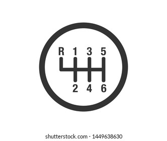 Gear shifter icon.  Transmission icon.   Car interior vector illustration.  Car illustration. 