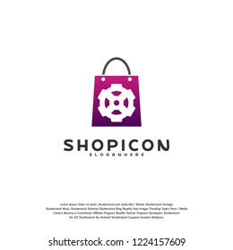 Gear Shop Logo Template Design Vector