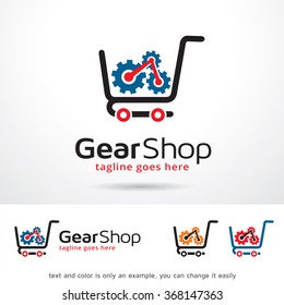 Gear Shop Logo Template Design Vector