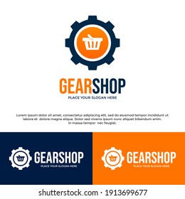 Vektorgrafik-Logo-Vorlage für Zahnräder. Bei diesem Design wird Radsymbol oder Zahnradsymbol verwendet. Geeignet für Geschäftsreisende.