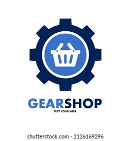 Gear shop vector logo template. This design use wheel or cog symbol. Suitable for business.
