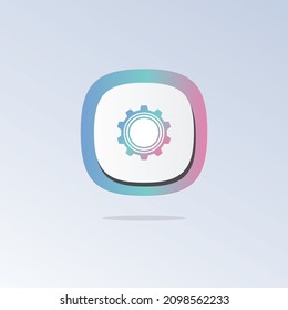 Gear sign 3D icon. Icons web, logo, button. 3D vector Illustrations. Concept for favicon, app icon, web banner, logo