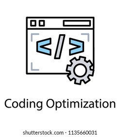 
Gear sign with coding symbols on a webpage trying to enlighten coding optimization icon
