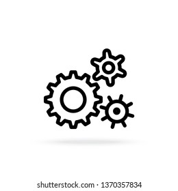 Gear sign icon. Minimal thin line design. Vector outline icons.