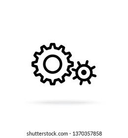 Gear sign icon. Minimal thin line design. Vector outline icons.