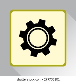 Gear sign icon, vector illustration. Flat design style 
