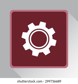 Gear sign icon, vector illustration. Flat design style 