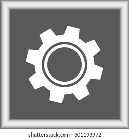 Gear sign icon, vector illustration. Flat design style 