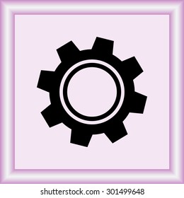 Gear sign icon, vector illustration. Flat design style 