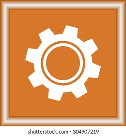 Gear sign icon, vector illustration. Flat design style 