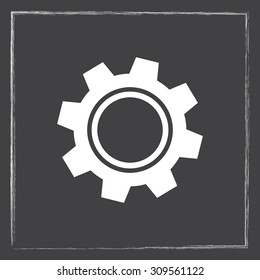Gear sign icon, vector illustration. Flat design style 