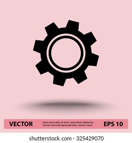 Gear sign icon, vector illustration. Flat design style 