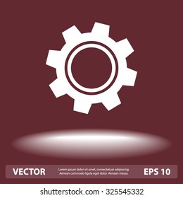 Gear sign icon, vector illustration. Flat design style 