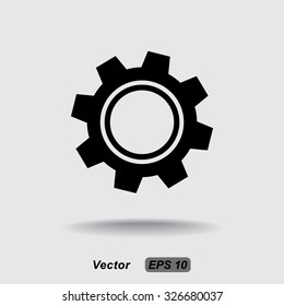 Gear sign icon, vector illustration. Flat design style 