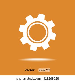 Gear sign icon, vector illustration. Flat design style 