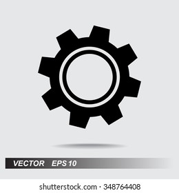 Gear sign icon, vector illustration. Flat design style 