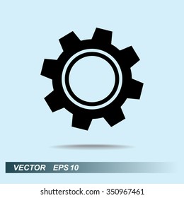 Gear sign icon, vector illustration. Flat design style 