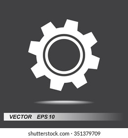 Gear sign icon, vector illustration. Flat design style 