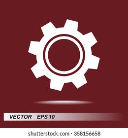 Gear sign icon, vector illustration. Flat design style 