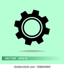 Gear sign icon, vector illustration. Flat design style 