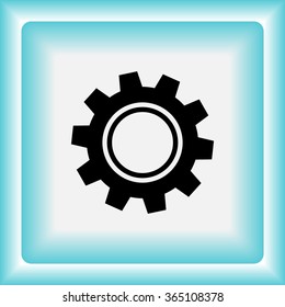 Gear sign icon, vector illustration. Flat design style 