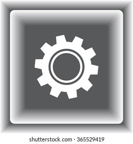 Gear sign icon, vector illustration. Flat design style 