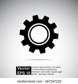 Gear sign icon, vector illustration. Flat design style 