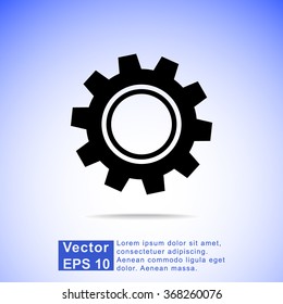 Gear sign icon, vector illustration. Flat design style 