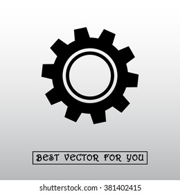 Gear sign icon, vector illustration. Flat design style 
