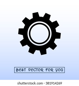 Gear sign icon, vector illustration. Flat design style 