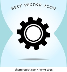 Gear sign icon, vector illustration. Flat design style 