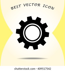 Gear sign icon, vector illustration. Flat design style 