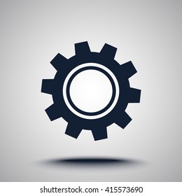 Gear sign icon, vector illustration. Flat design style 