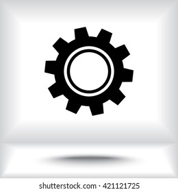 Gear sign icon, vector illustration. Flat design style 