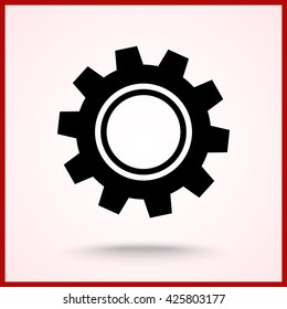 Gear sign icon, vector illustration. Flat design style 