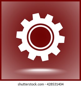 Gear sign icon, vector illustration. Flat design style 