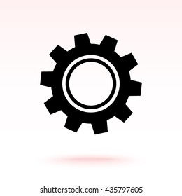 Gear sign icon, vector illustration. Flat design style 