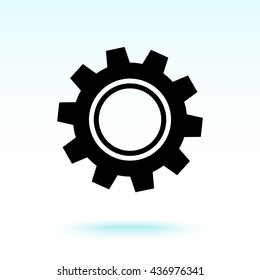 Gear sign icon, vector illustration. Flat design style 