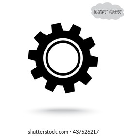 Gear sign icon, vector illustration. Flat design style 