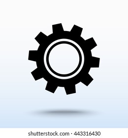 Gear sign icon, vector illustration. Flat design style 