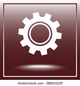 Gear sign icon, vector illustration. Flat design style 