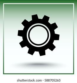 Gear sign icon, vector illustration. Flat design style 