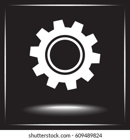 Gear sign icon, vector illustration. Flat design style 