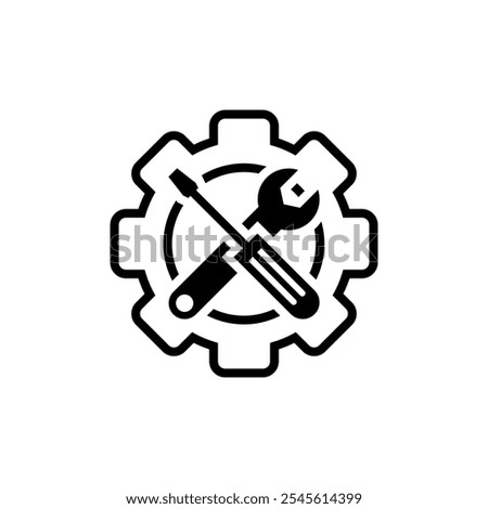 Gear sign icon. Vector illustration.