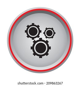 gear sign icons circular button