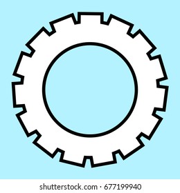  Gear sign Isolated. Vector illustration.