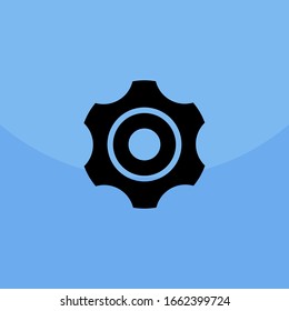 Símbolo del engranaje icono simple en el fondo